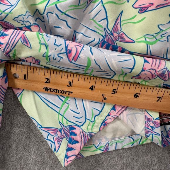 Vineyard Vines Printed Chappy Swim Trunks Boys Medium (12/14) Drawstring Blue - Picture 5 of 7